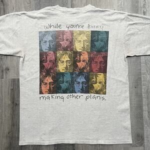 VTG John Lennon Life Is What Happens To You Andy Warhol Pop Art Style T Shirt XL